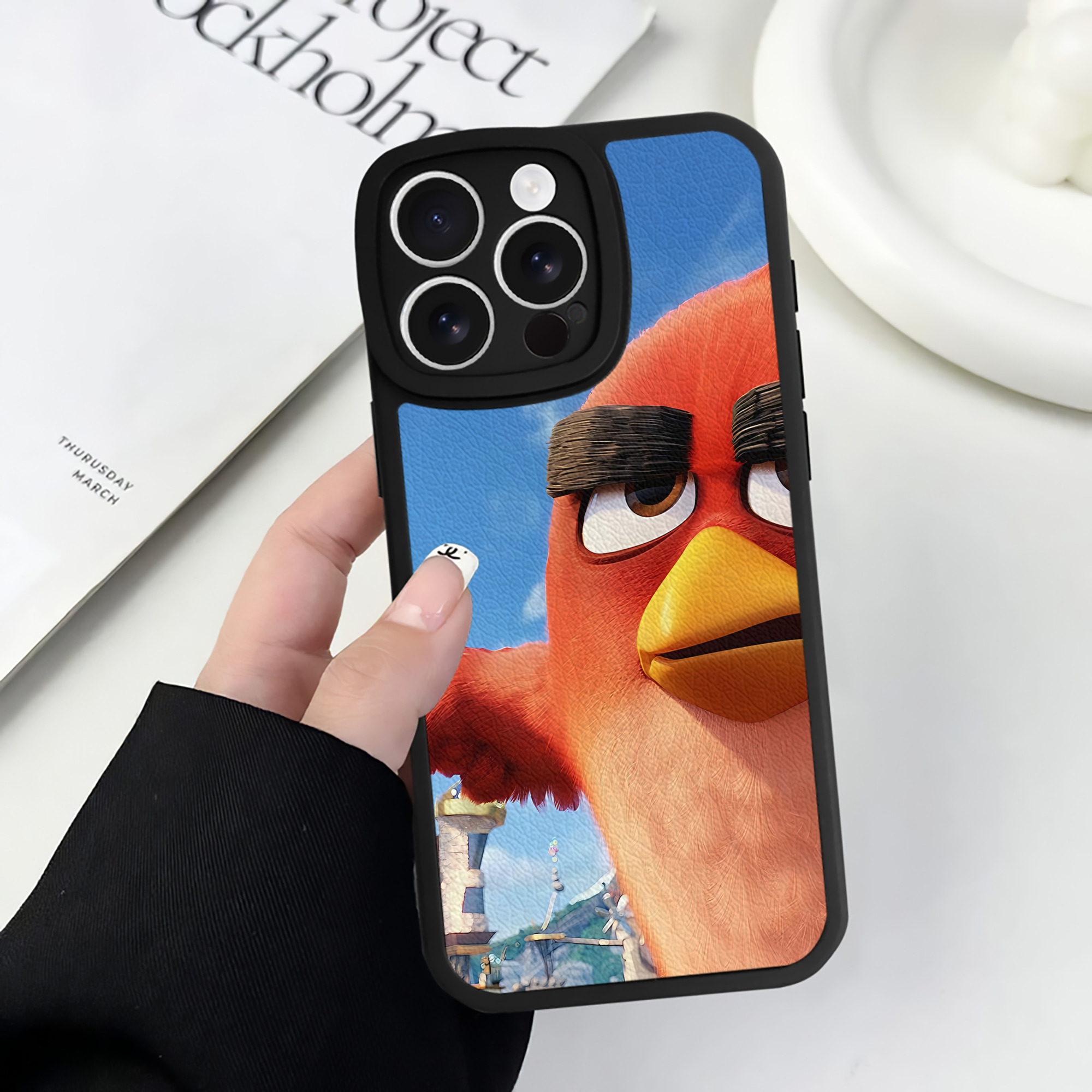 （画像用） Angry Birds アングリーバード 【iPhone 16シリーズ対応】シリコンスマホケース（レザー調） 材質：シリコン